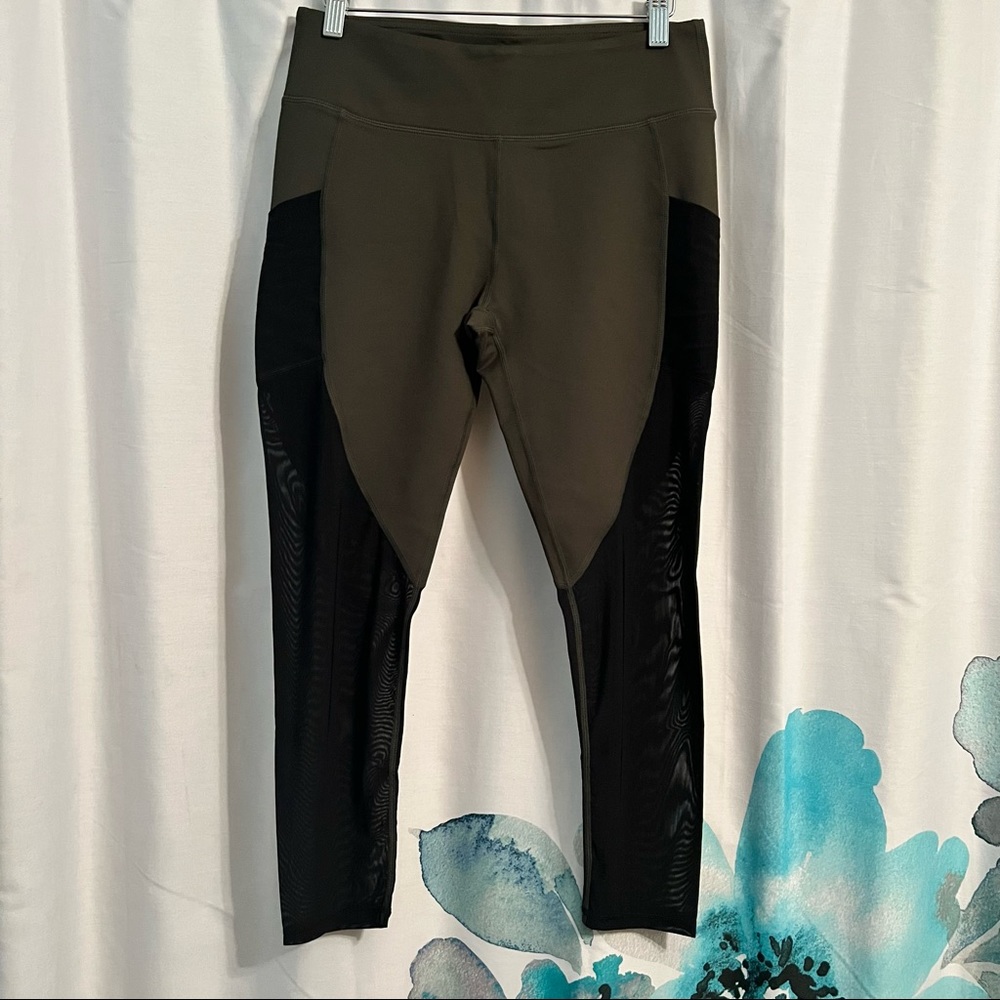 Fabletics olive and black see through leggings